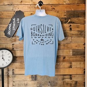 Quiksilver men's powder blue board riding short sleeve shirt size xl